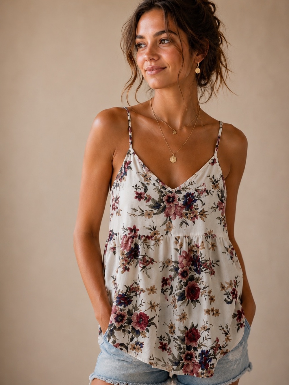 Floral Babydoll Tank Top